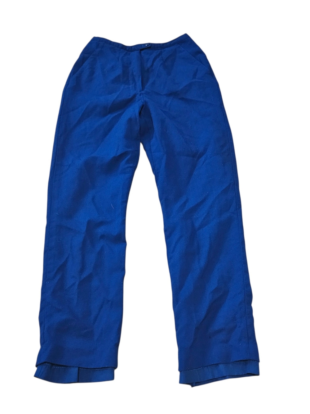 ​VTG Nygård Collection Blue Wool Trousers Pants Sz 8 Woolmark High Rise Career